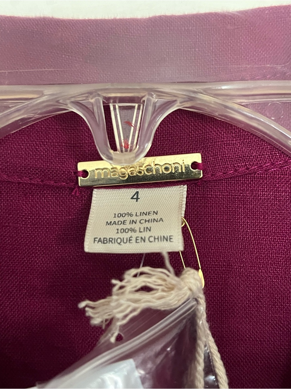 Magaschoni Rich Magenta Linen Top